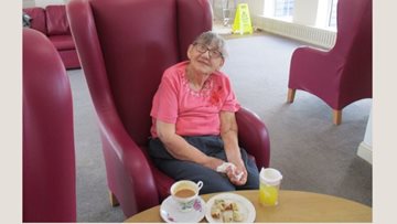 Burton-On-Trent care home Resident enjoys afternoon tea delight